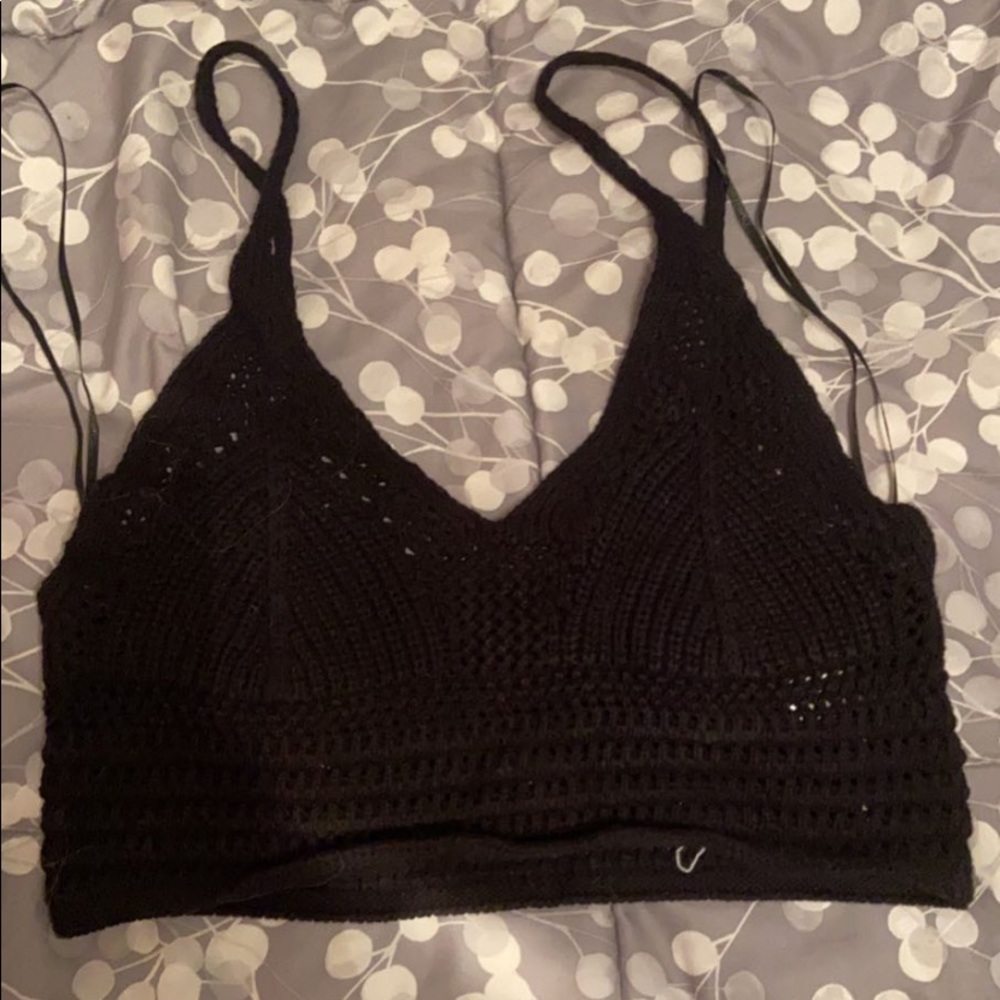Black Crop Tank Top